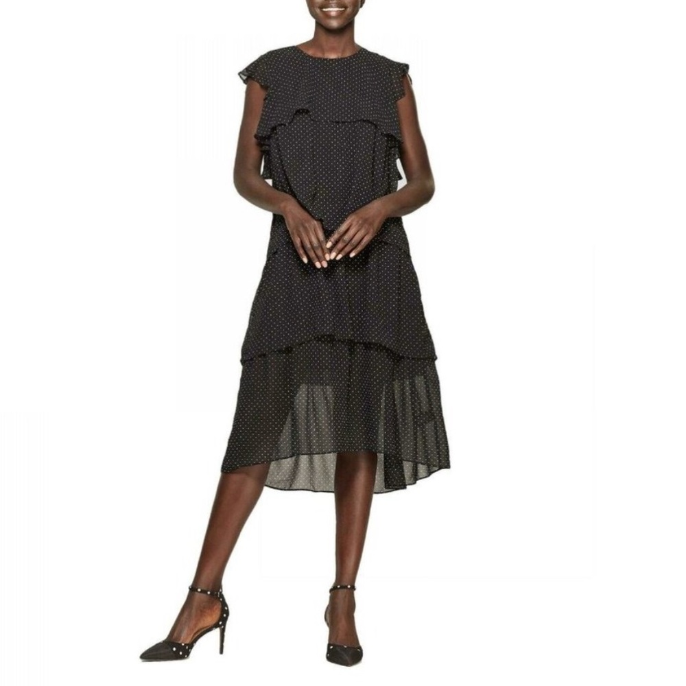 NWT Who What Wear Polka Dot Tiered Dress - Picture 2 of 7